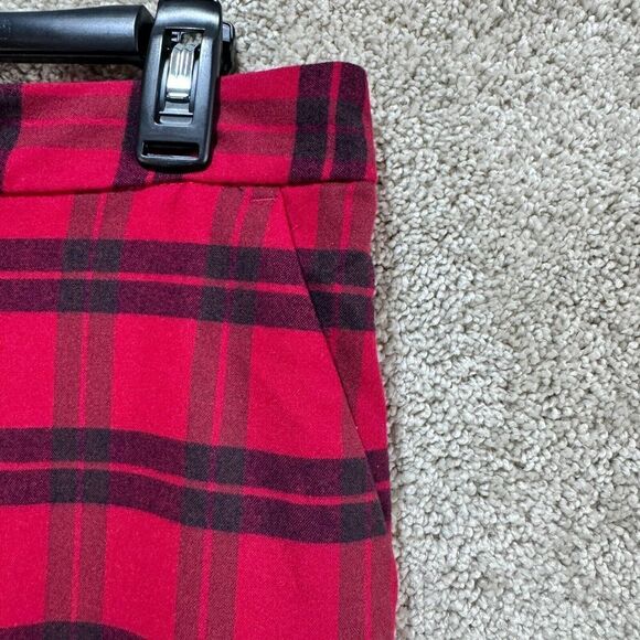 Banana Republic Hayden Pants Women's 12 Red Plaid High-Rise Comfort Stretch - Picture 6 of 13